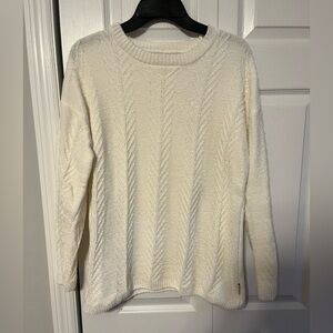 Orvis Cream Cable Knit Crew Neck Sweater